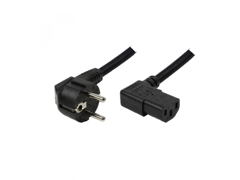 Logilink Netzkabel Schutzkontaktstecker 90°/ Kaltgerätebuchse Schwarz CP103