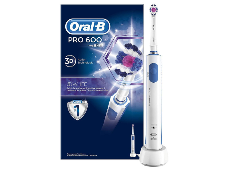 Oral-B Pro 600 3D White Blau/Weiss