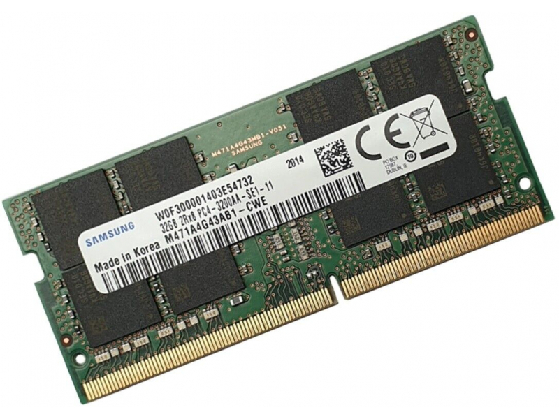 Samsung DDR4 32GB 3200MHz 260 Pin SO DIMM M471A4G43AB1-CWE
