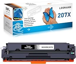 LOSMANN 207X W2210X with Chip Toner Compatible with HP 207X 207A W2210A Replacement for HP Color Laserjet Pro MFP M283fdw M255dw M282nw M283fdn M255nw (Black)