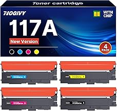 NOGIVY 117A Toner with Chip Compatible with HP 117A Toner Set for Toner HP Color Laser MFP 179fwg 178nw 178nwg 179fnw 150nw 150a 150w W2070A W2071A W2072A W2073A (Black Cyan Yellow Magenta, Pack of 4)