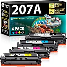 Smart Ink Compatible 207A Toner with Chip for HP 207A HP 207X (Black Cyan Magenta Yellow) to Replace Color Laserjet Pro MFP M283fdw M282nw M283cdw M283fdn Color Laserjet Pro M255dw M255nw