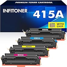 415A 415X M479fdw Toner: (With Chip) Compatible Replacement for HP 415A Toner for Color Laserjet Pro MFP M479dw M479fdw M479fnw M479fdn M454dn M454dw M479 W2030A W2031A W2031A W22 032A 0322033A 4 Pack