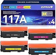 ZIPRINT 117A Compatible with HP 117A Toner Set for Toner HP Color Laser MFP 178nwg 178nw MFP 179fwg 179fnw 150nw 150a W2070A W2071A W2072A W2073A Toner (Black Cyan Yellow Magenta, Pack of 4)