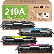 swiss toner 219A Compatible with HP 219A 219X for MFP 3302FDWG Toner for HP Color Laserjet Pro MFP 3302FDWG MFP 3302SDWG MFP 3302FDNG for 219A W2190A W2191A W2192A W2193A, 4-Park