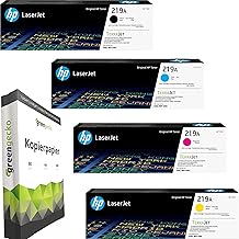 green gecko Original Toner Set - 219A Multipack (CMYK) - Compatible with HP Color Laserjet Pro 3202 MFP 3300 3302 with 500 Sheets A4 Copier Paper